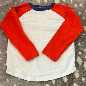 Mini Boden Kids Red and White Long Sleeve Shirt